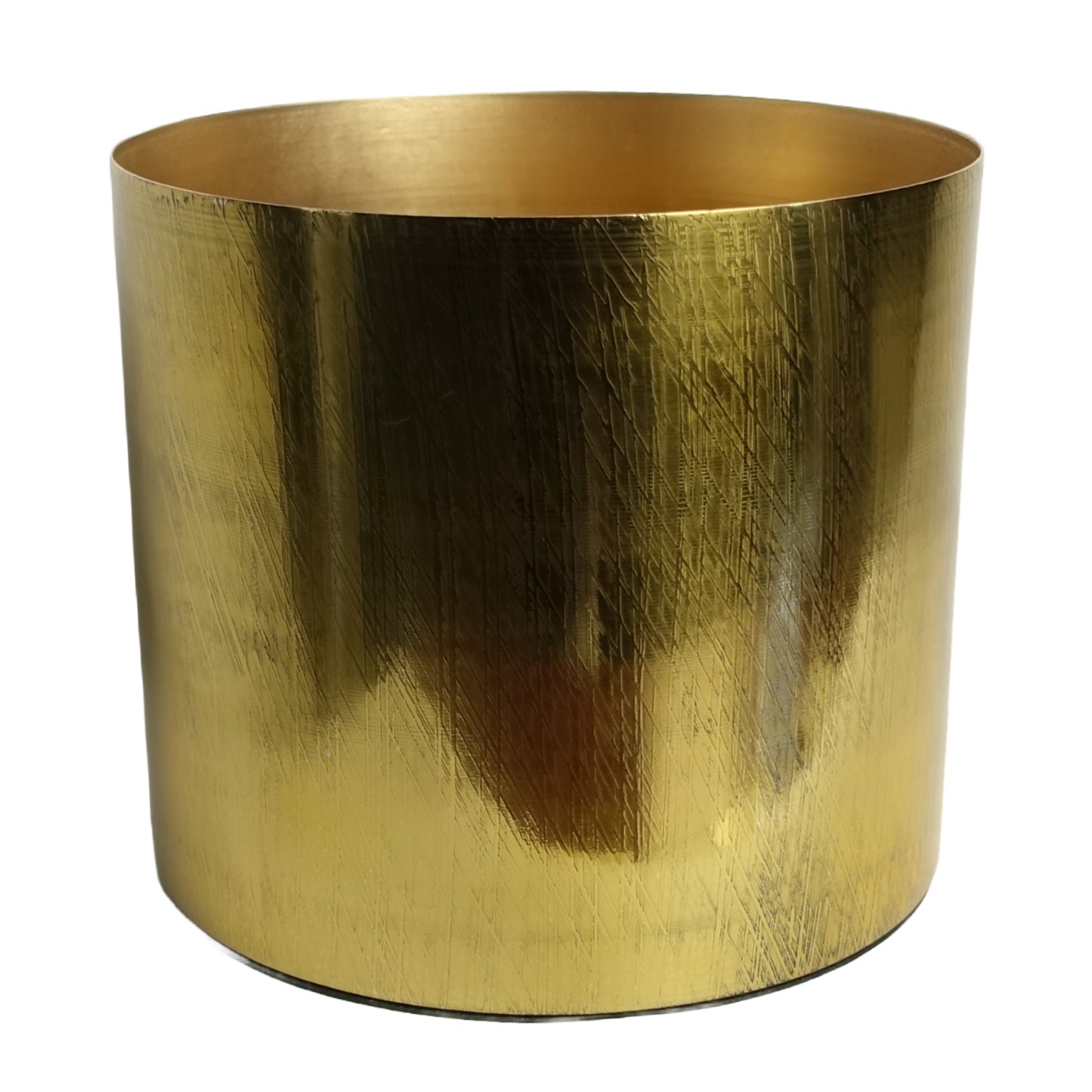 18cm Gold Etched Metal Planter by Leaf