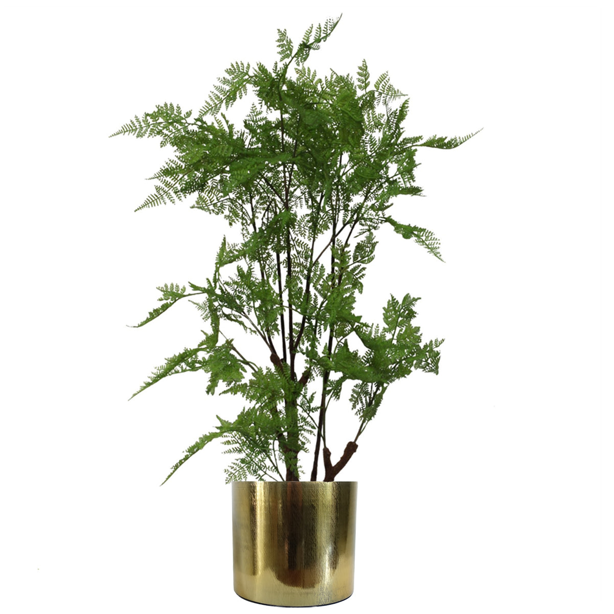 18cm Gold Etched Metal Planter by Leaf