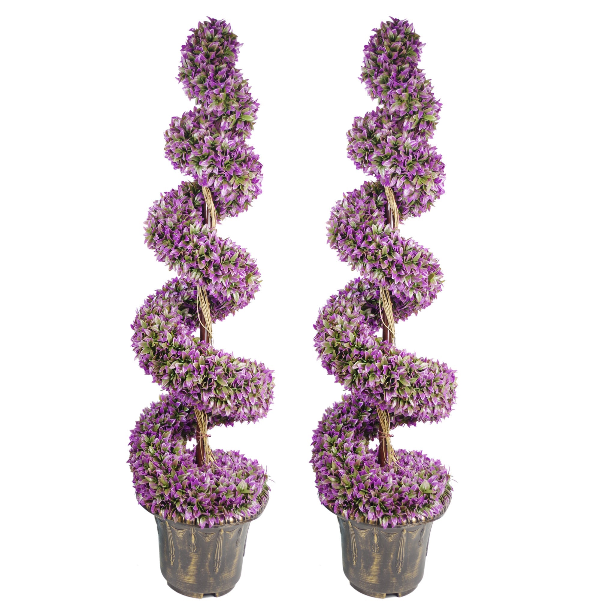 Purple Large Leaf Spiral with Decorative Planter