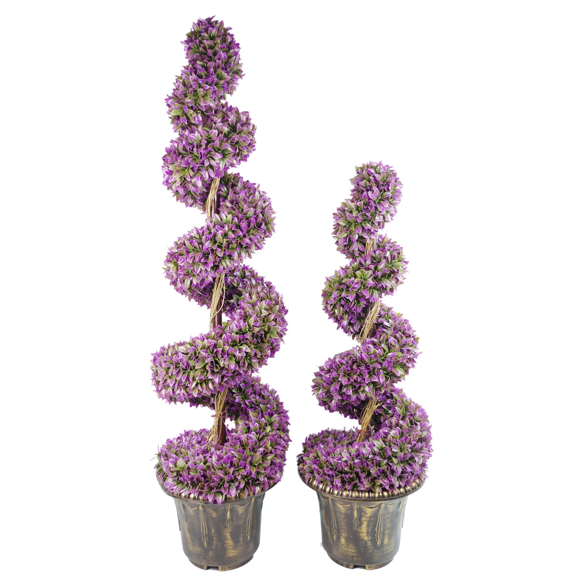 Purple Large Leaf Spiral with Decorative Planter