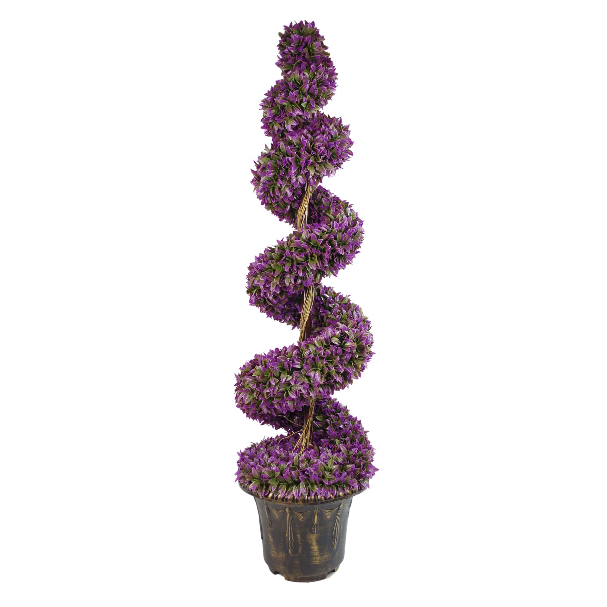 Purple Large Leaf Spiral with Decorative Planter