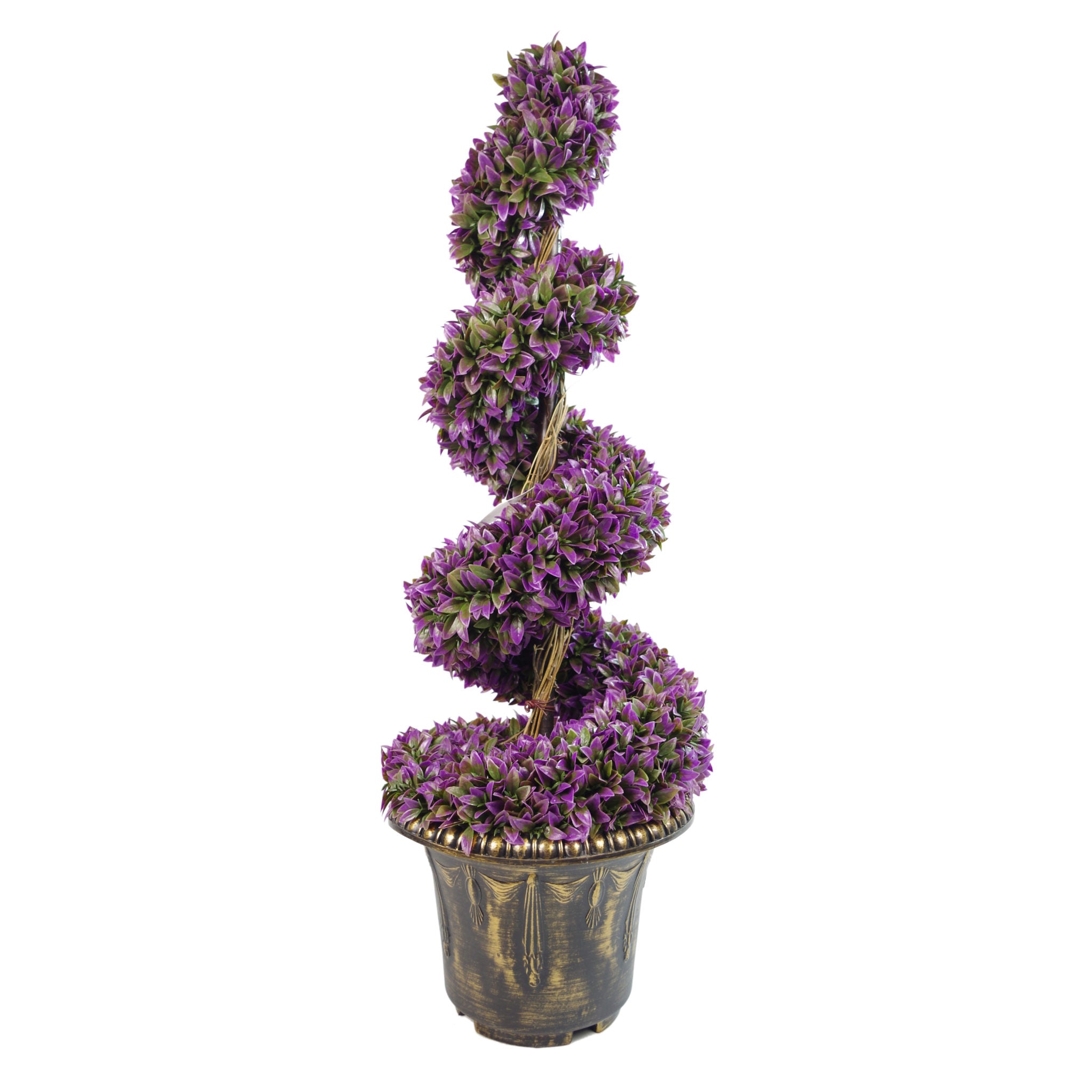 Purple Large Leaf Spiral with Decorative Planter