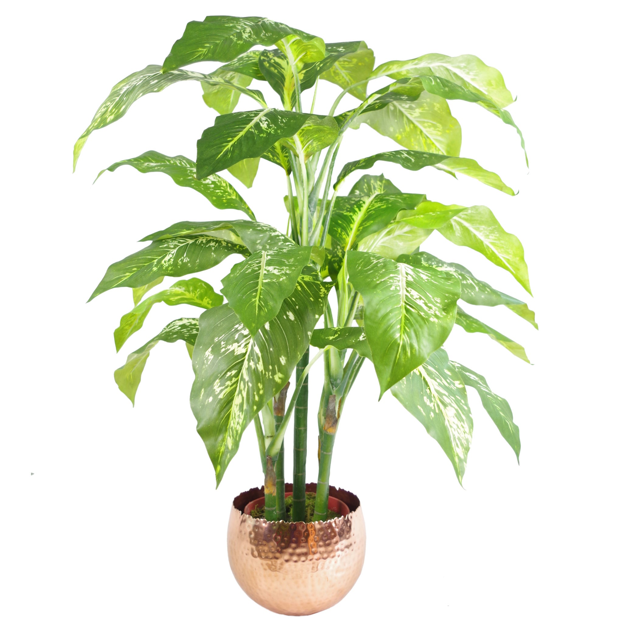 Leaf Large Metal Planter Hammered Handmade - Curvy Edge