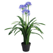 90 cm Premium künstliche Schmucklilie mit Topf BLAU
