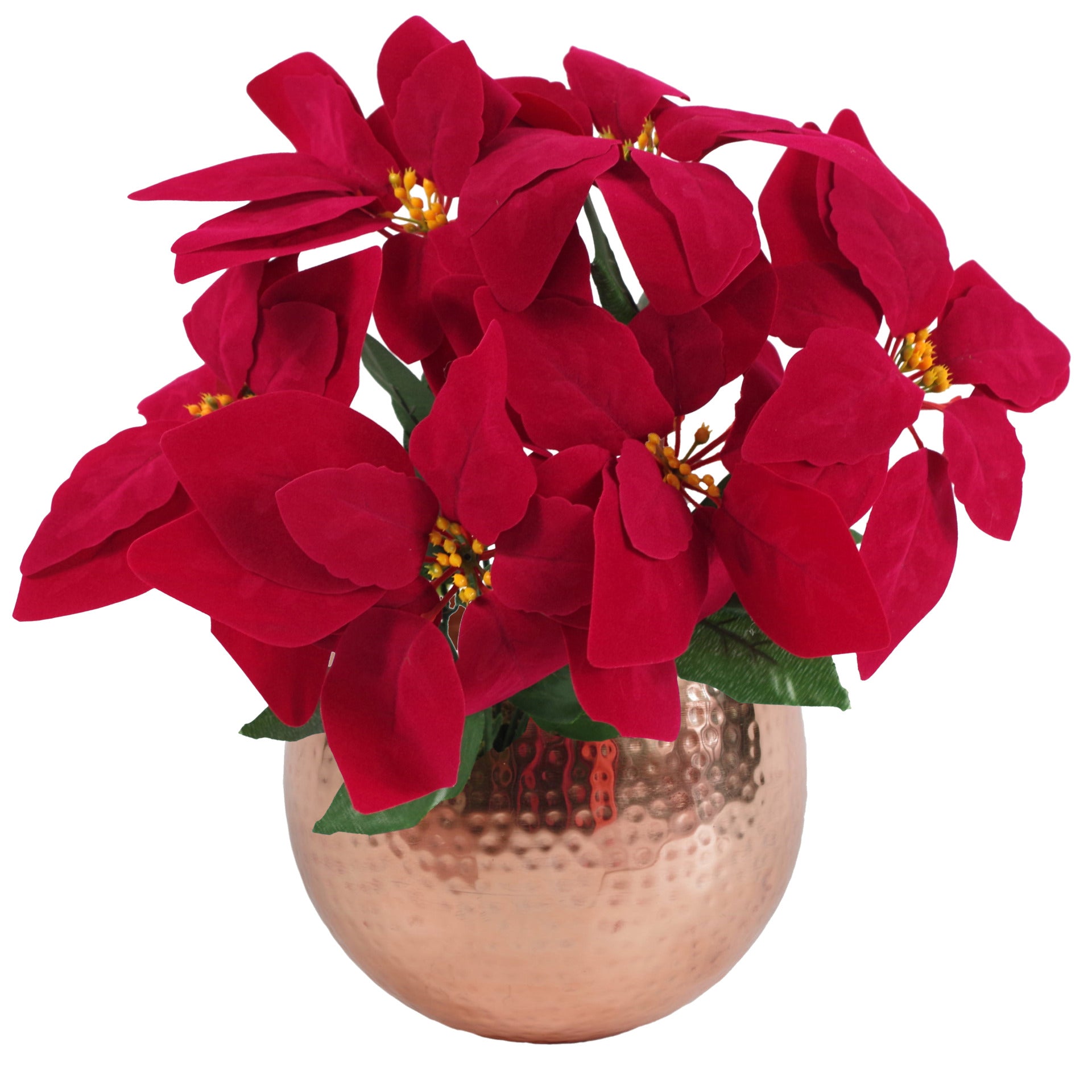 Artificial Christmas Xmas Red Poinsettia Table Display