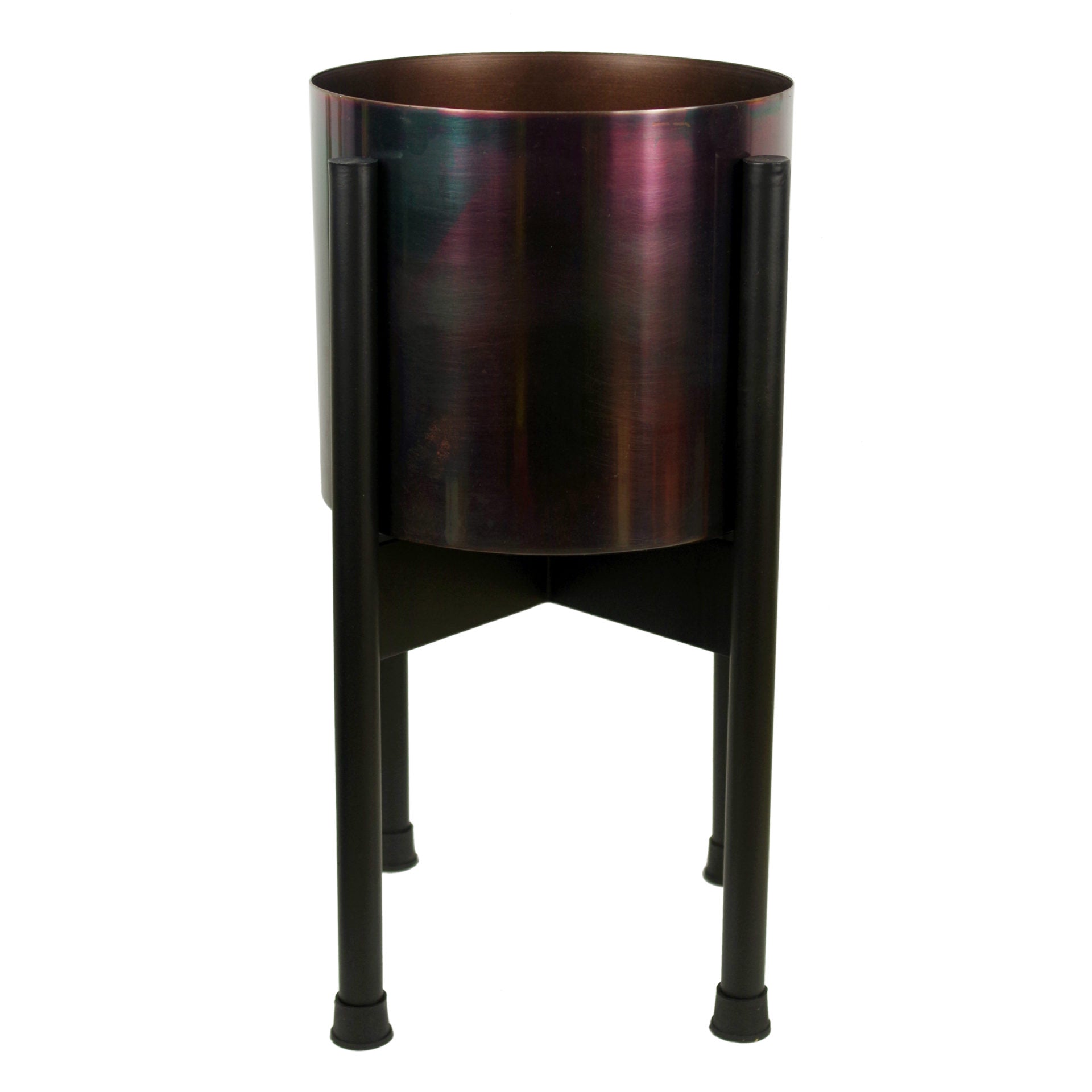 Medium Black Stand with Metal Planter 38.5cm x 18cm