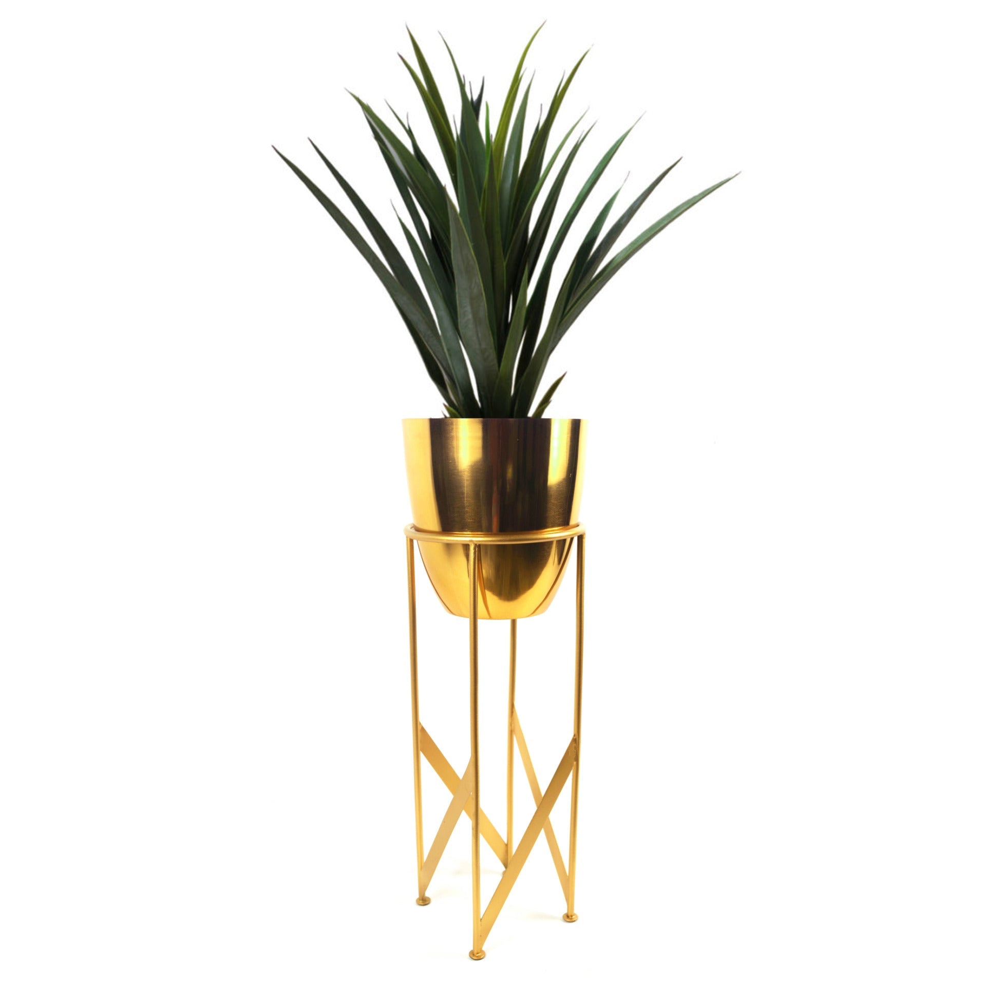 90cm Metal Planter with Artificial Yukka Plant