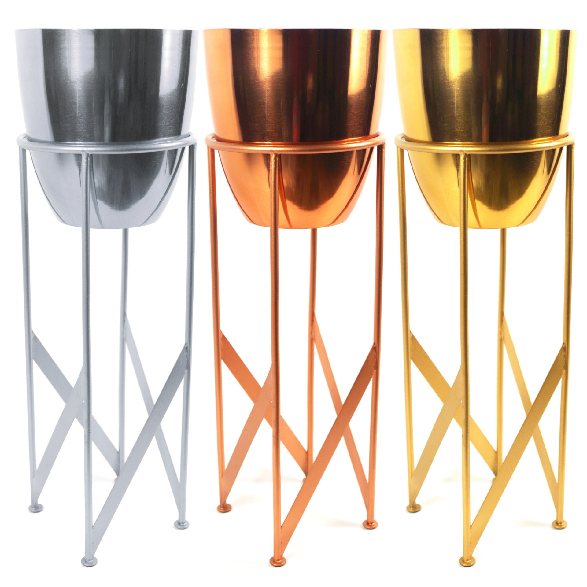 90cm Metal Planter with Artificial Yukka Plant