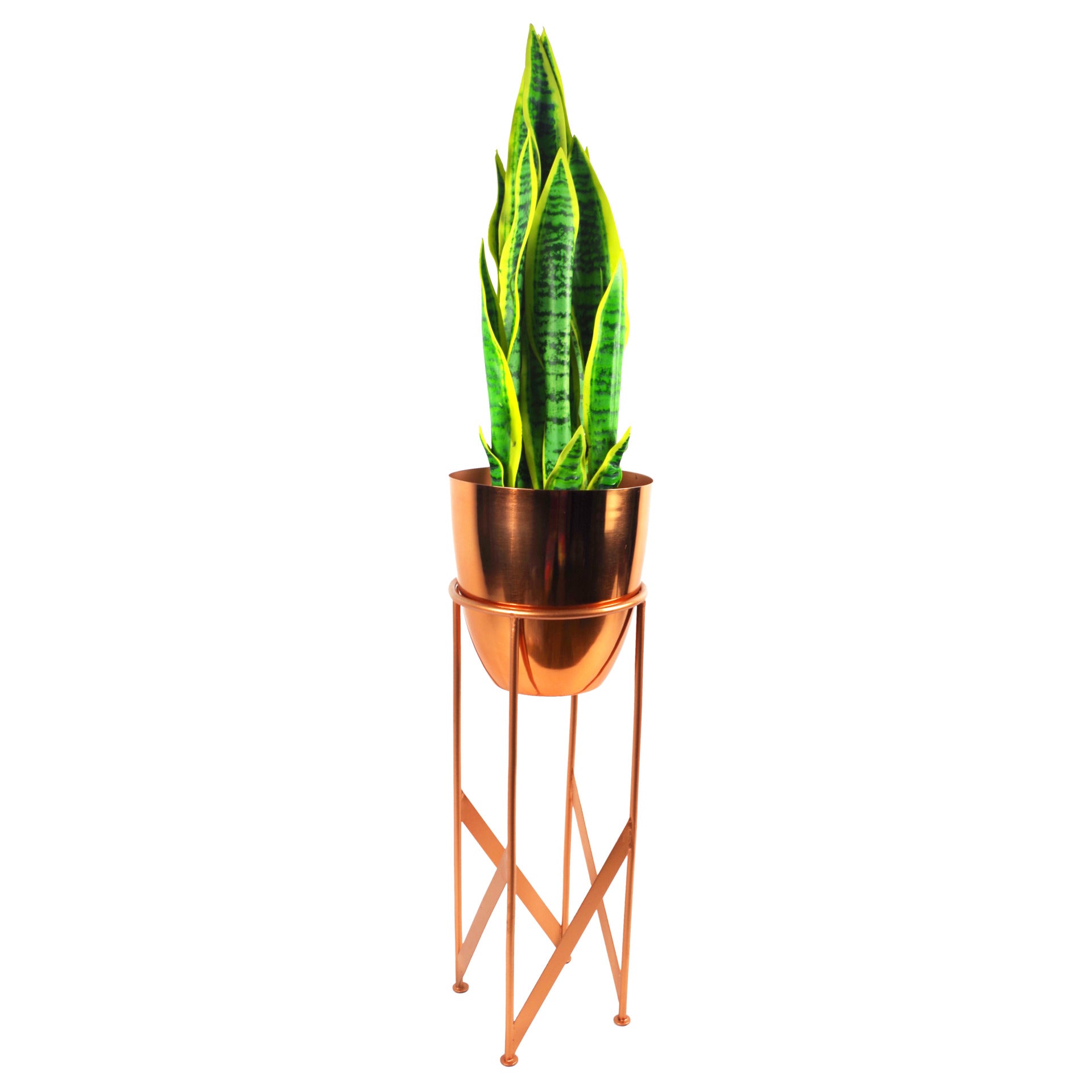 90cm Metal Planter with Artificial Yukka Plant