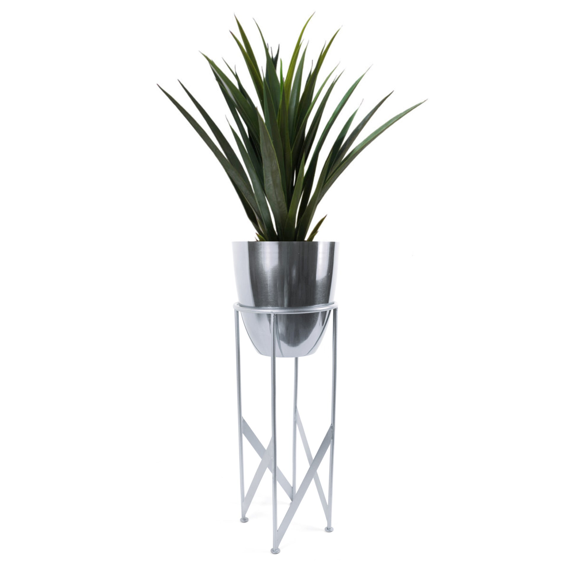 90cm Metal Planter with Artificial Yukka Plant