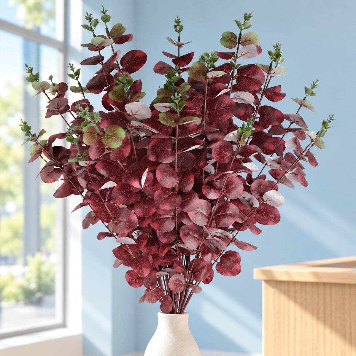Faux Artificial Eucalyptus Foliage Stems