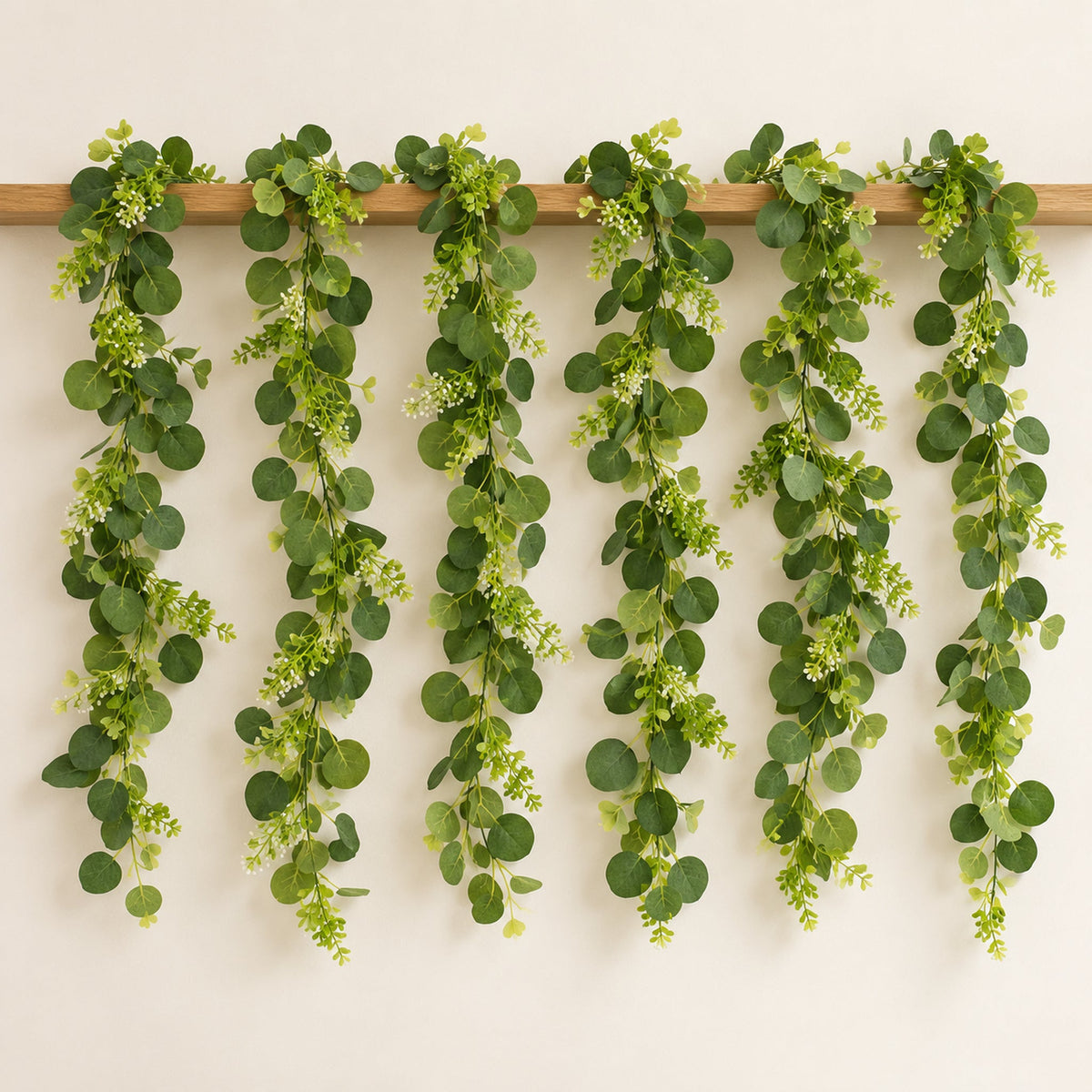 160cm Artificial Eucalyptus Garland with Mixed Foliage