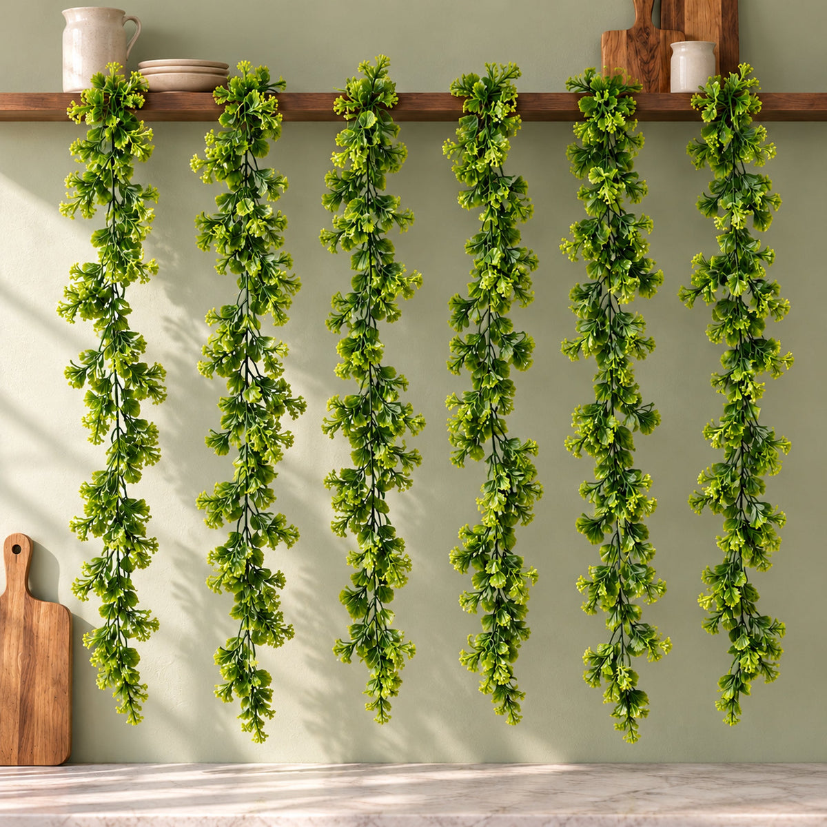 170cm Artificial Green Mixed Foliage Floral Garland Hanging Decoration