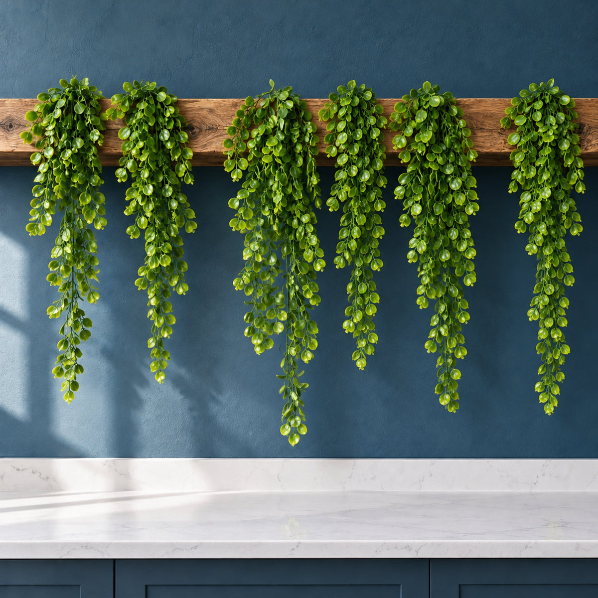 75cm Artificial Trailing Round Leaf Plant - Classic Gloss Green