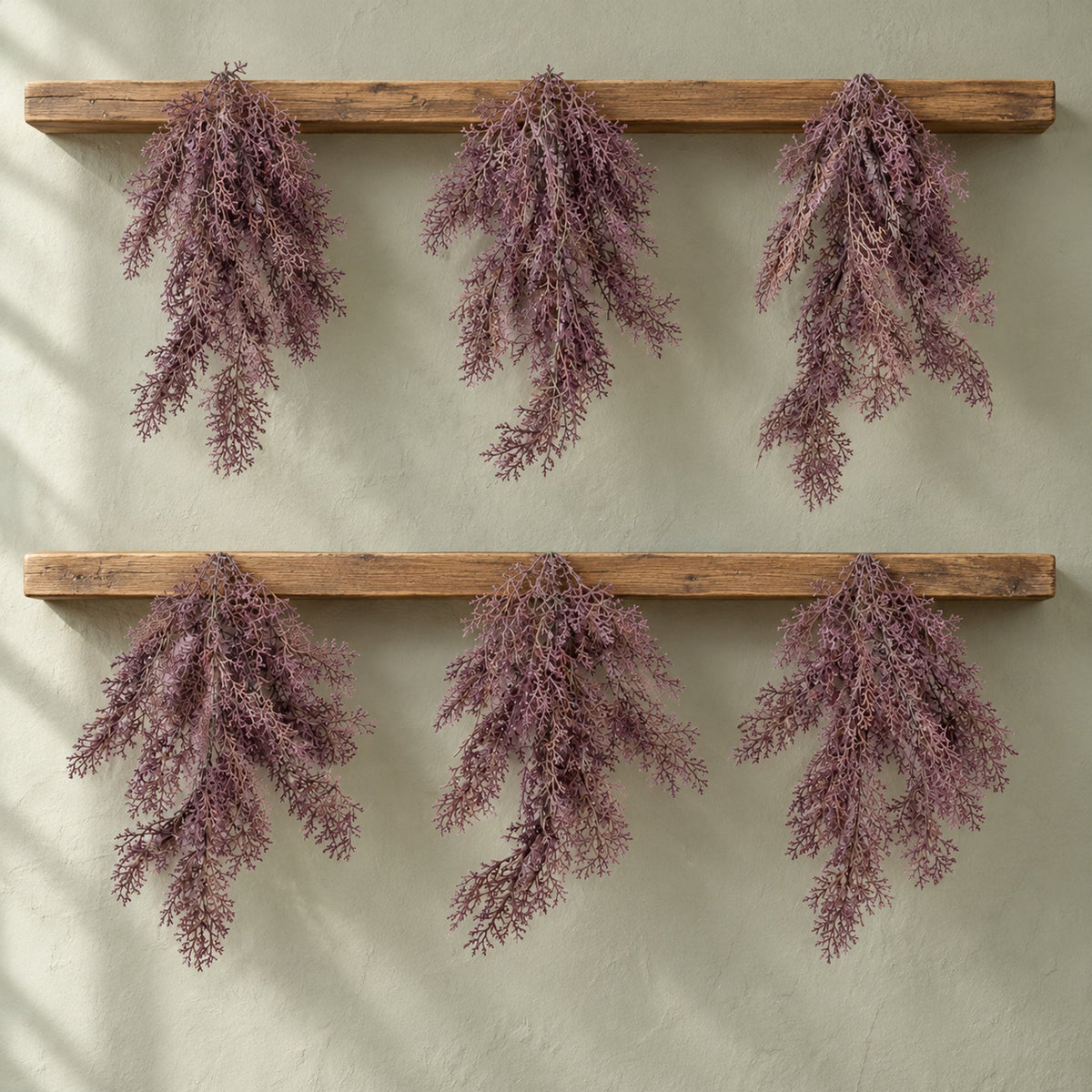 80cm Artificial Coral Fern Trailing Plant - Dusky Purple