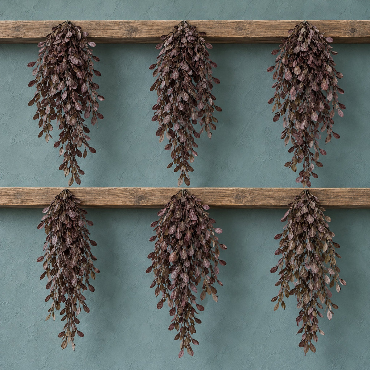 70cm Artificial Trailing Leaf Spray Stem - Dusty Purple