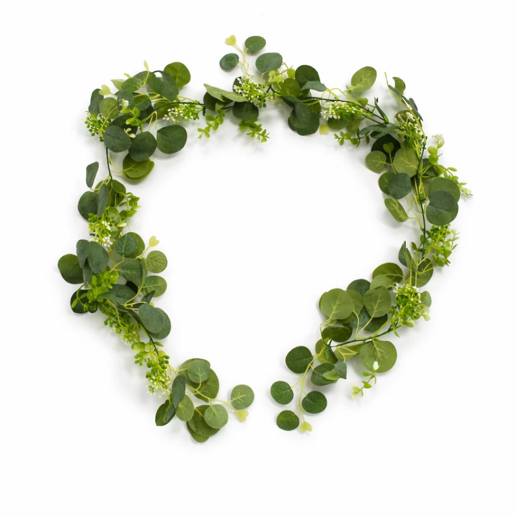 Guirlande artificielle d'eucalyptus de 160 cm avec feuillage mixte