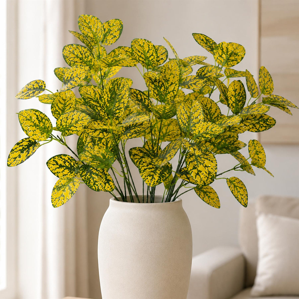 30cm Artificial Variegated Leaf Spray