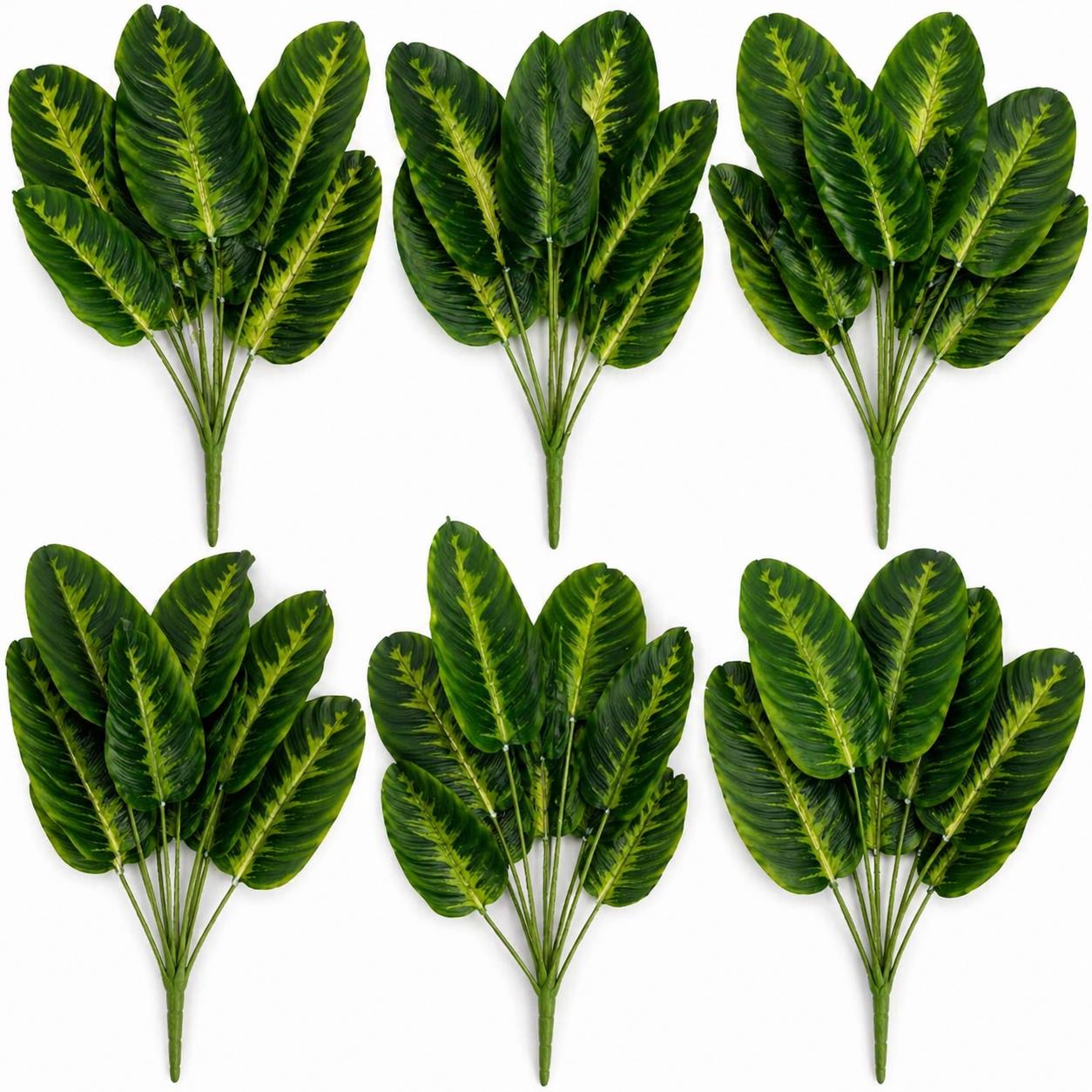 65cm Künstliche Dieffenbachia-Stielpflanze, große künstliche grüne Blattanordnung