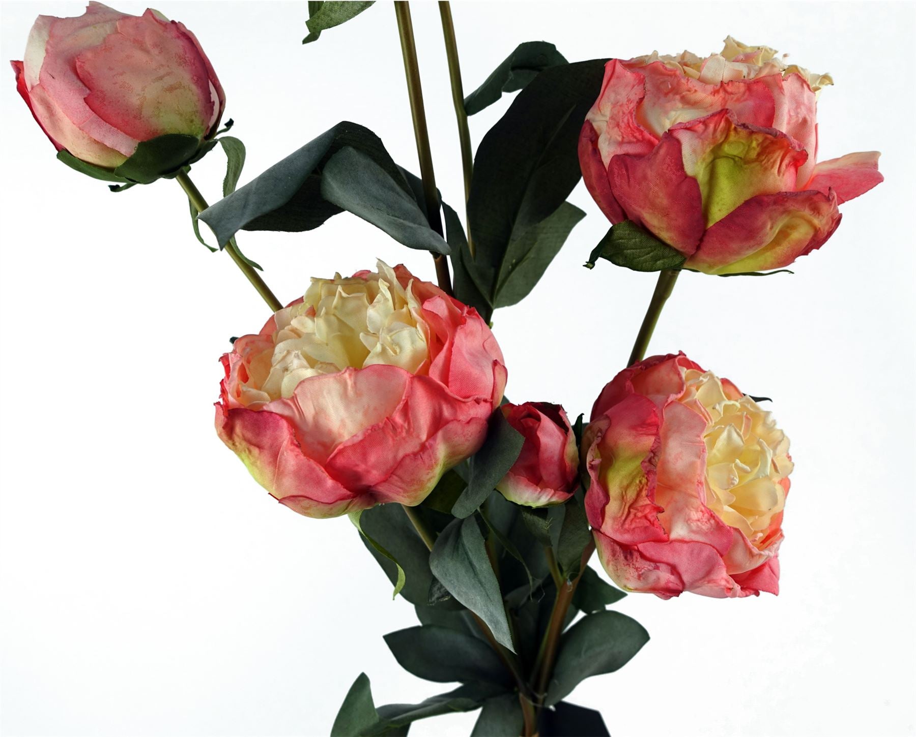 55cm Peony Artificial Flower Stems - 4 flowers 3 buds