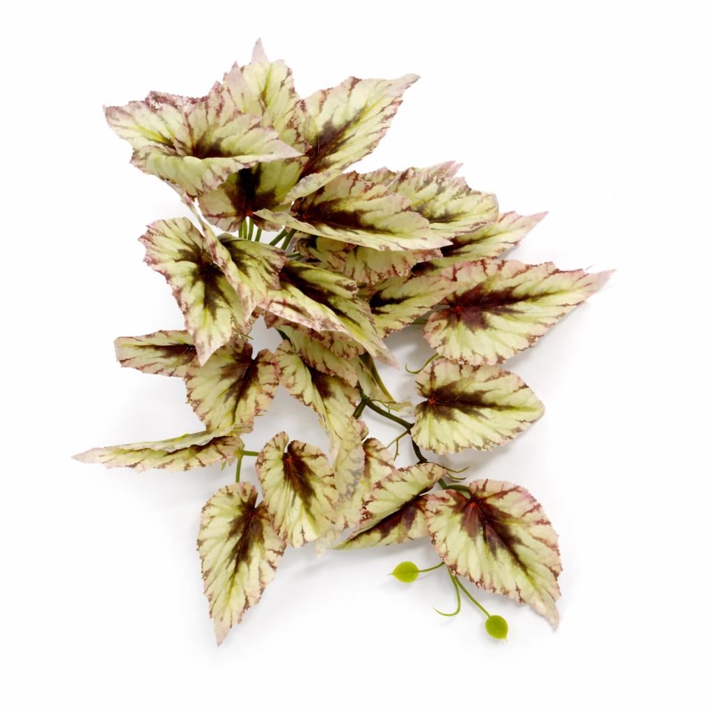 Caladium artificiel retombant crème et rose de 30 cm