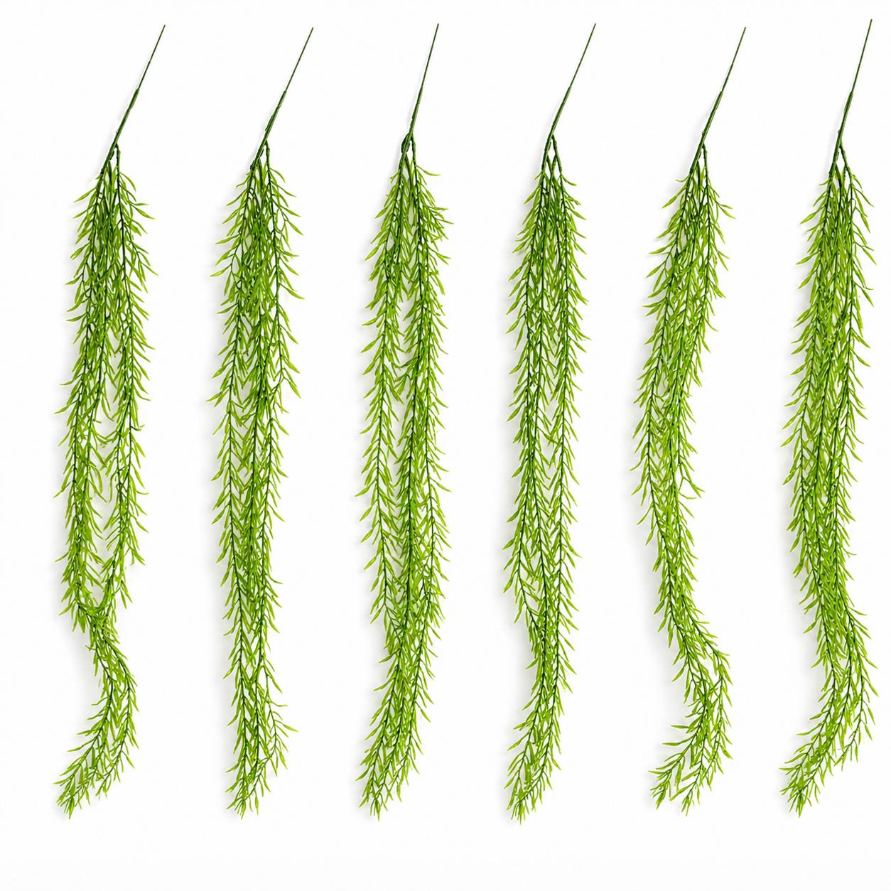 Plante artificielle suspendue style Rhipsalis, 100 cm, extrémités vert clair