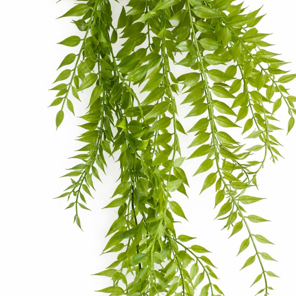 Plante suspendue artificielle de 100 cm à feuilles vertes, fougère tombante avec tiges supérieures armées