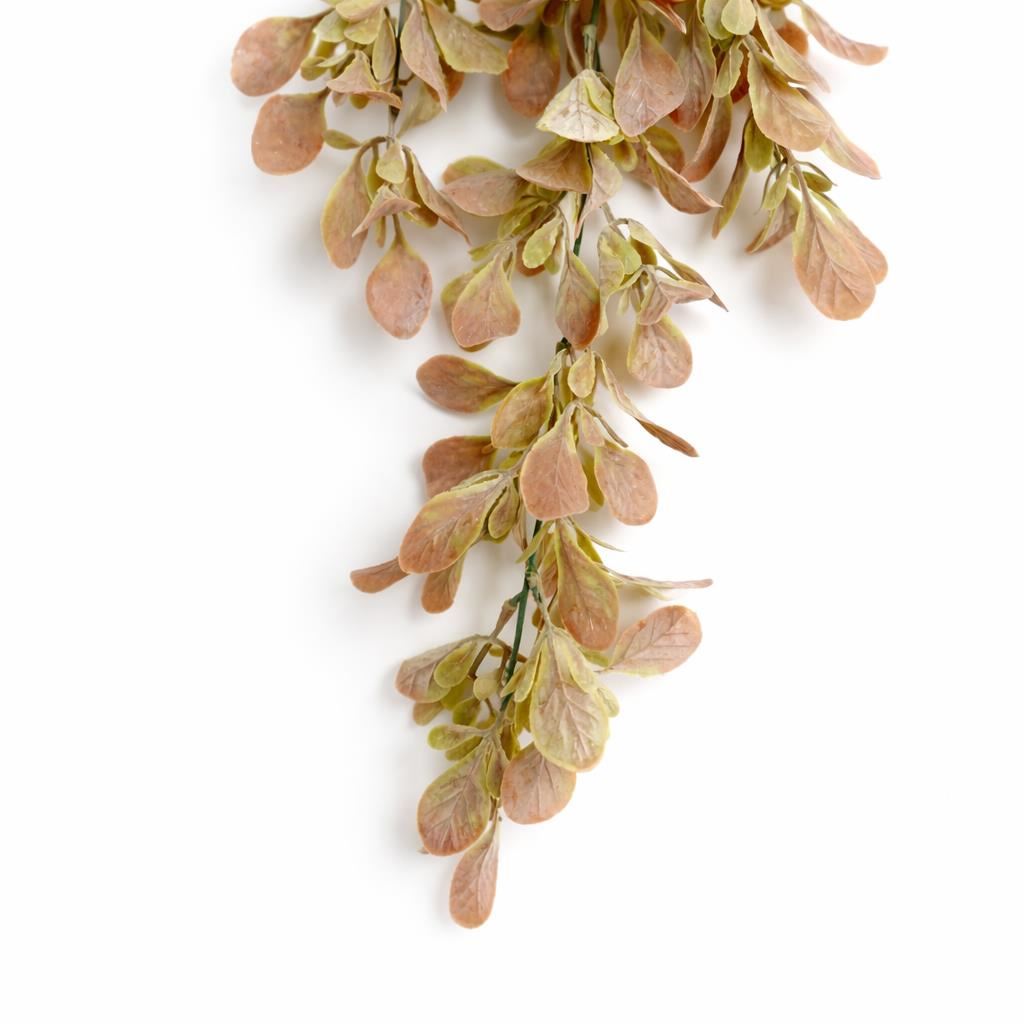 Pack of 6 x 70cm Artificial Trailing Leaf Spray Stem - Dusty Pink and Cream