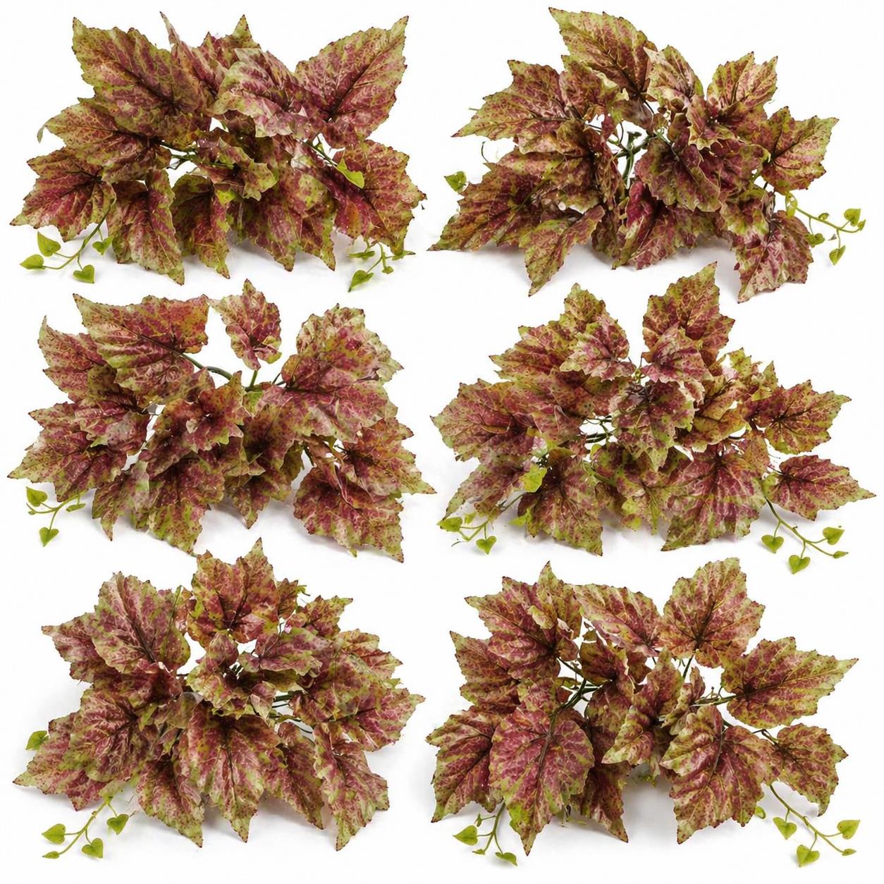 Caladium artificiel retombant rose et vert – 30 cm