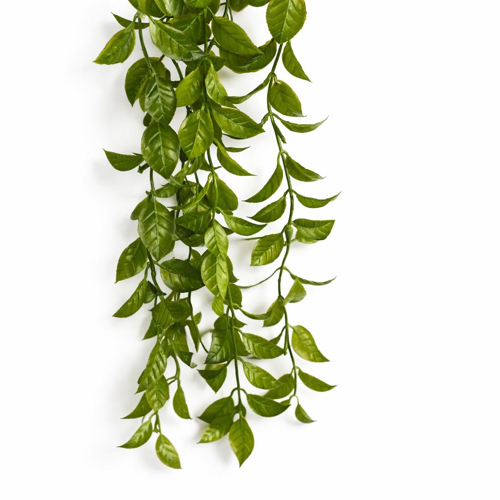 Guirlande de feuilles vertes artificielles de 90 cm, fausse plante tombante