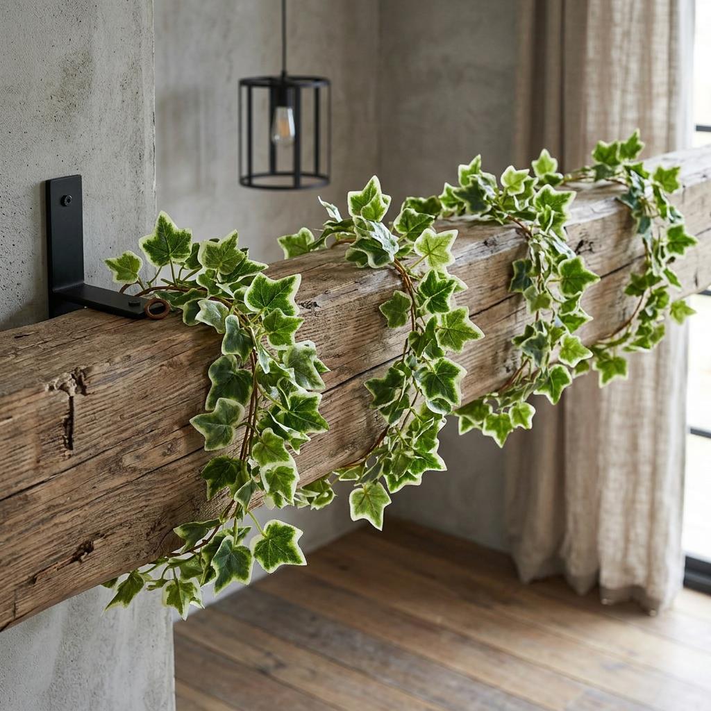 Guirlande de lierre artificiel de 160 cm, plante suspendue, feuillage artificiel - Panaché