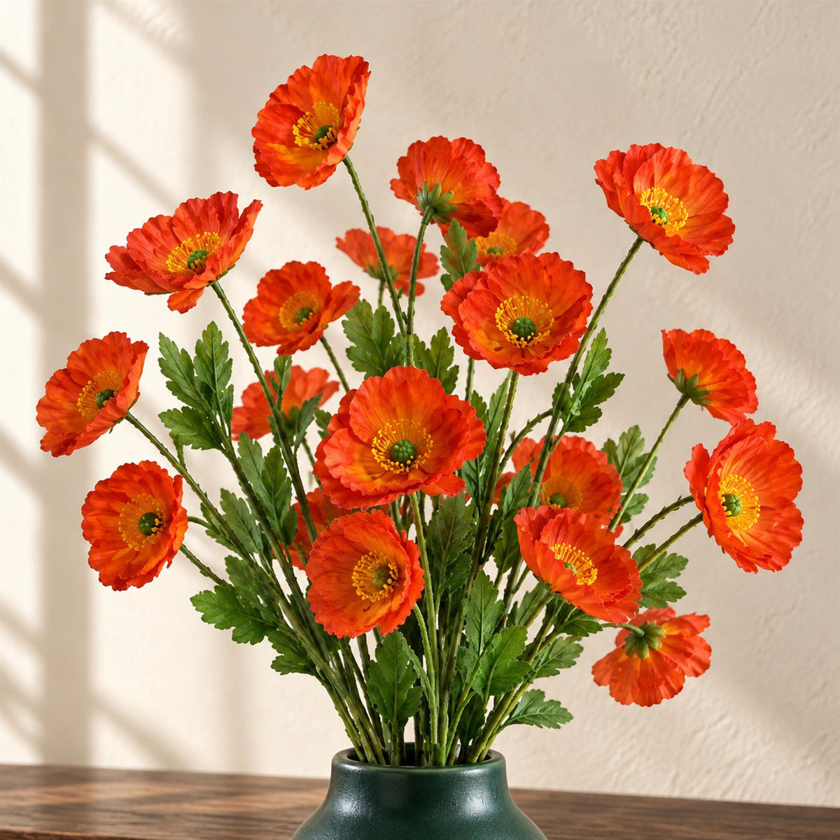 60cm Artificial Poppy Flower Spray