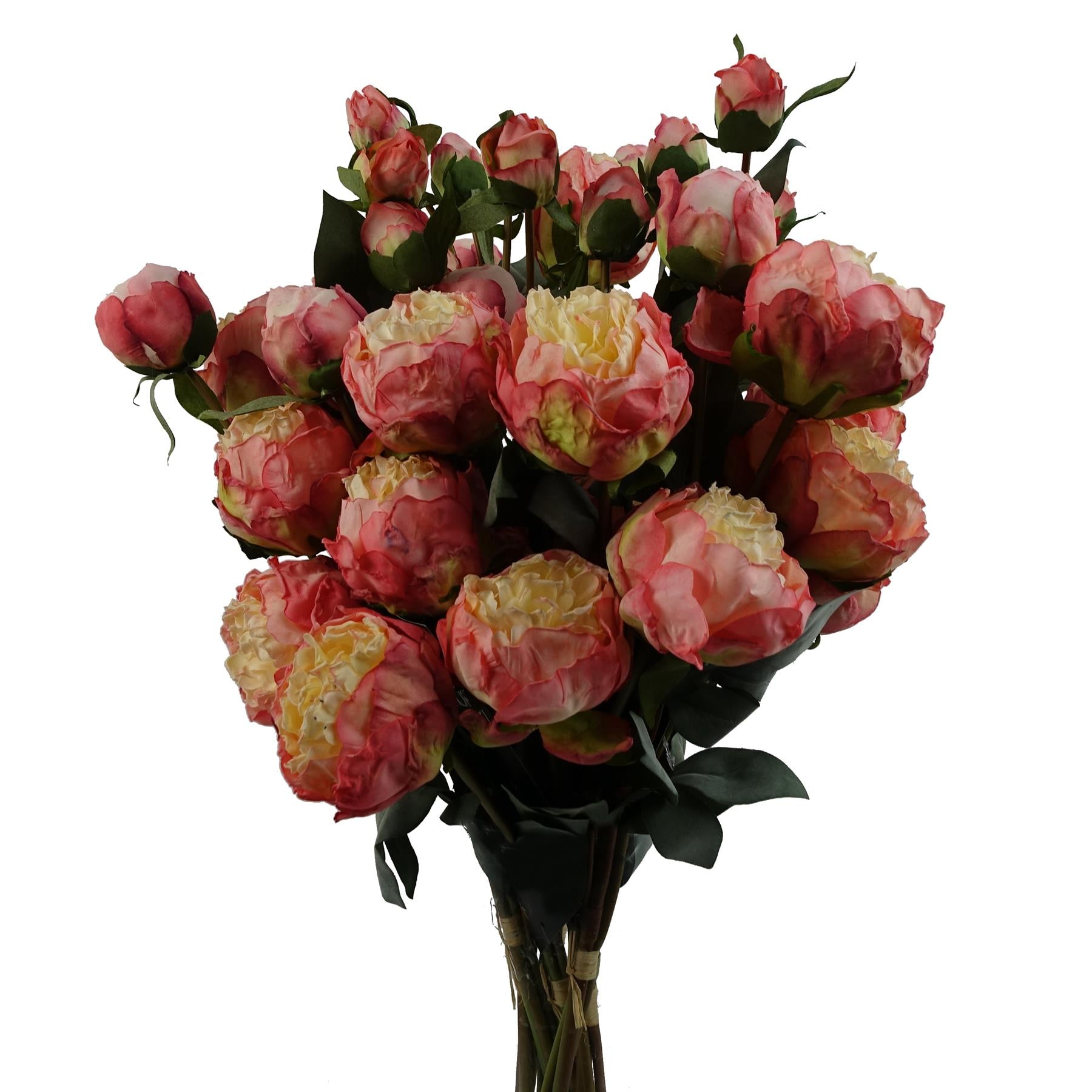 55cm Peony Artificial Flower Stems - 4 flowers 3 buds