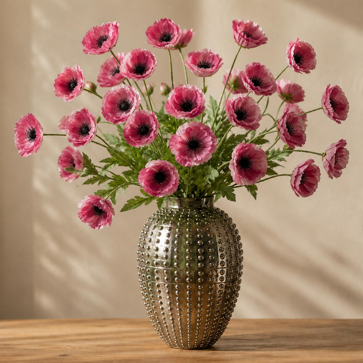60cm Artificial Poppy Flower Spray