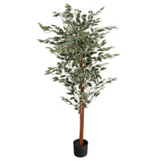 160cm Artificial Ficus with Natural Variegated Leaves