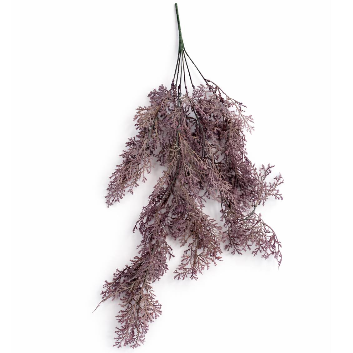 80cm Artificial Dusky Purple Coral Fern Trailing Plant Decorative Hanging Foliage - Single Plant