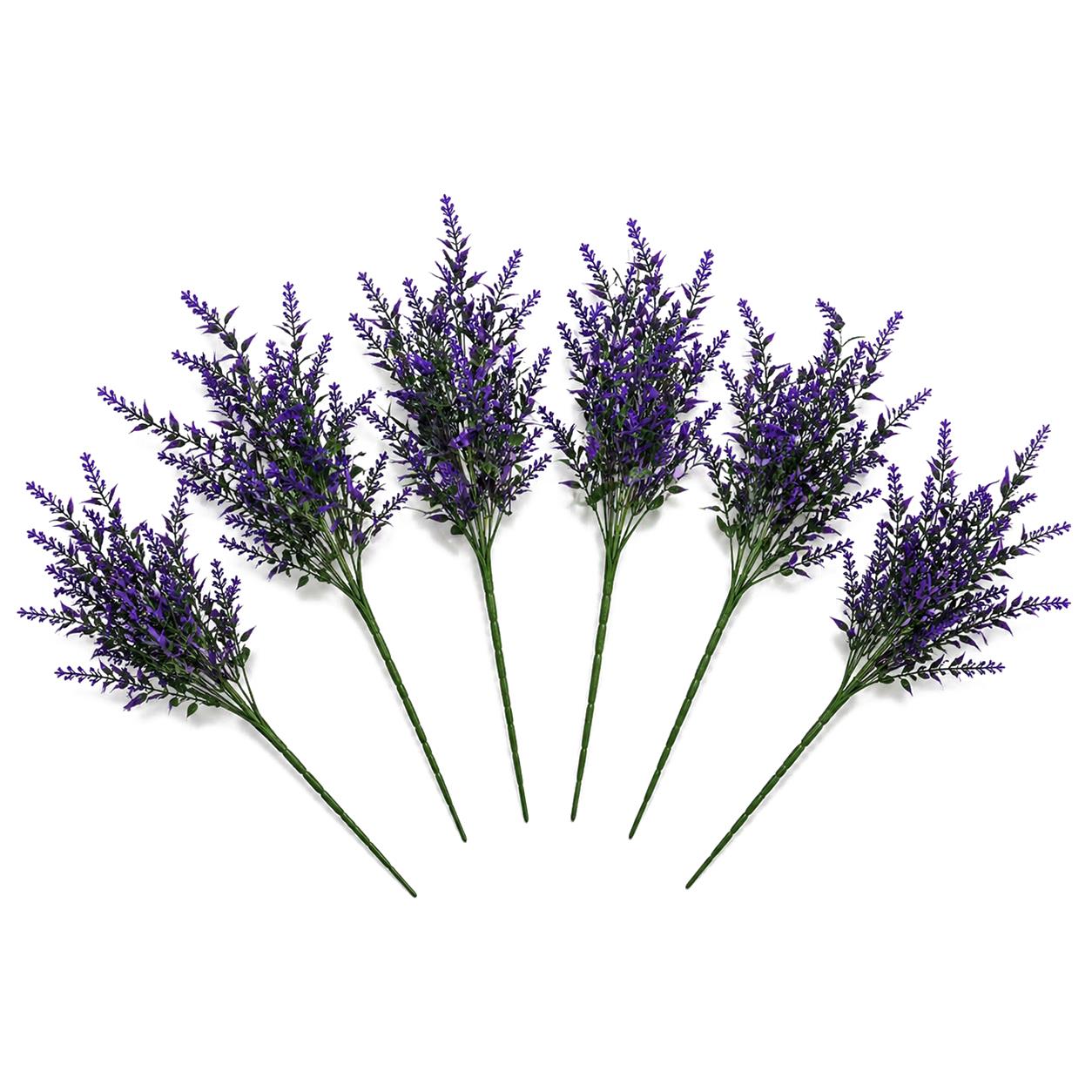 34cm Artificial Heather Stem Plant - Purple - Pack of 6