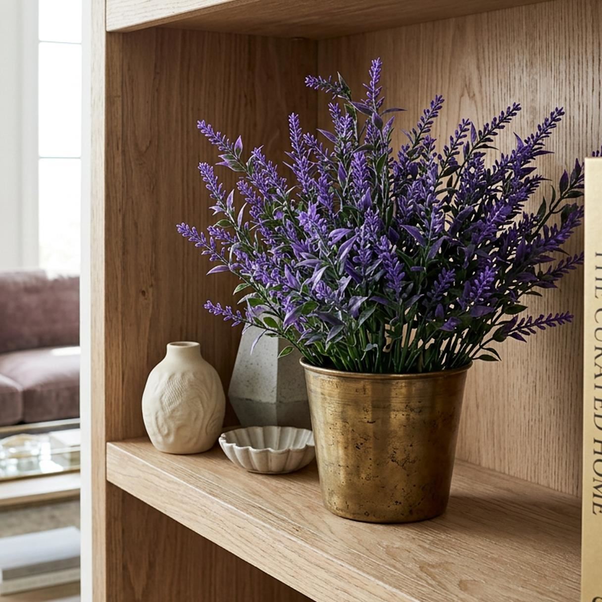 34cm Artificial Heather Stem Plant - Purple - Pack of 6