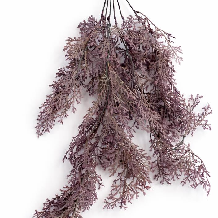 80cm Artificial Dusky Purple Coral Fern Trailing Plant Decorative Hanging Foliage
