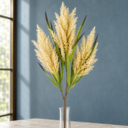 65cm Artificial Pale Yellow Plume Grass Spray