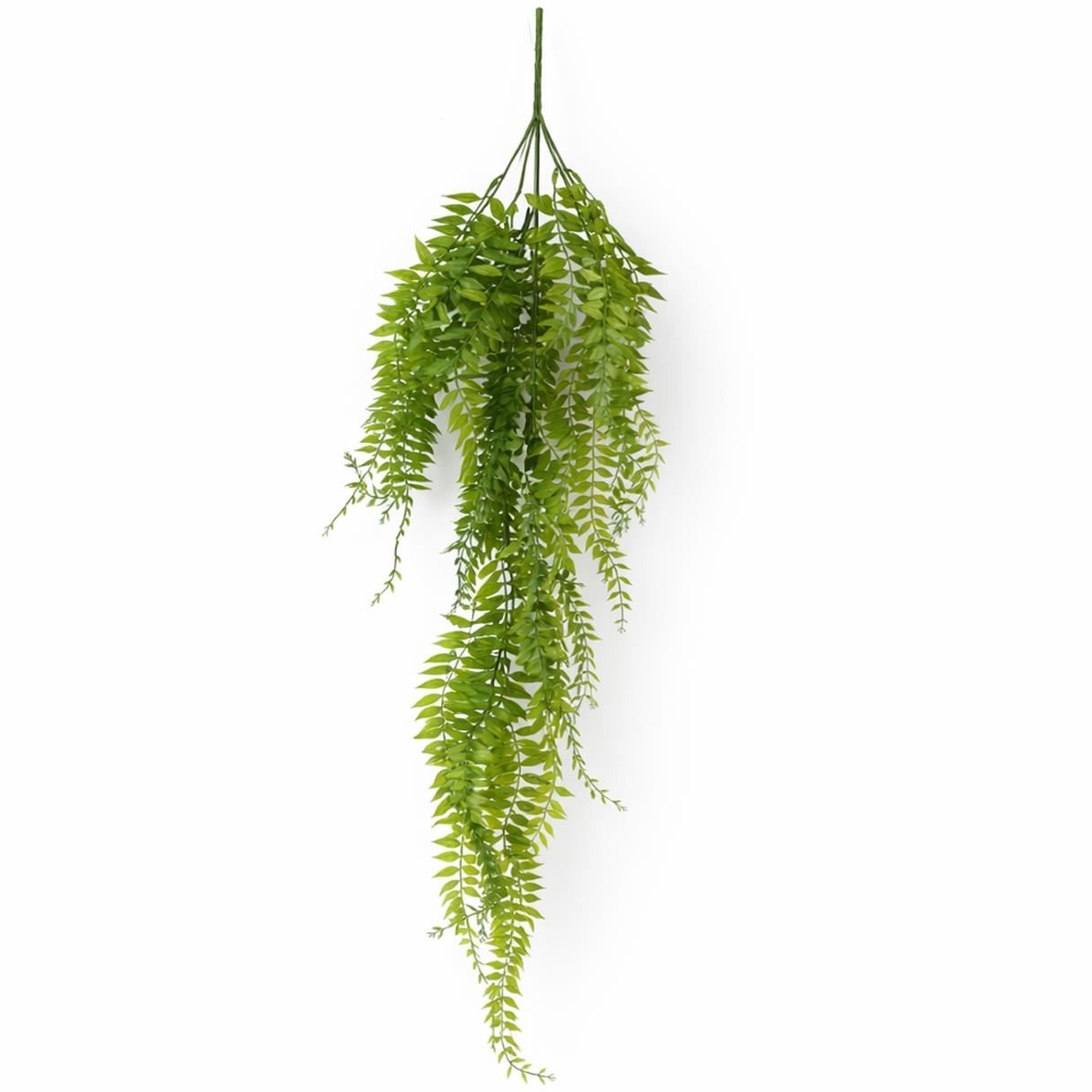 Plante suspendue artificielle de 100 cm à feuilles vertes, fougère tombante avec tiges supérieures armées