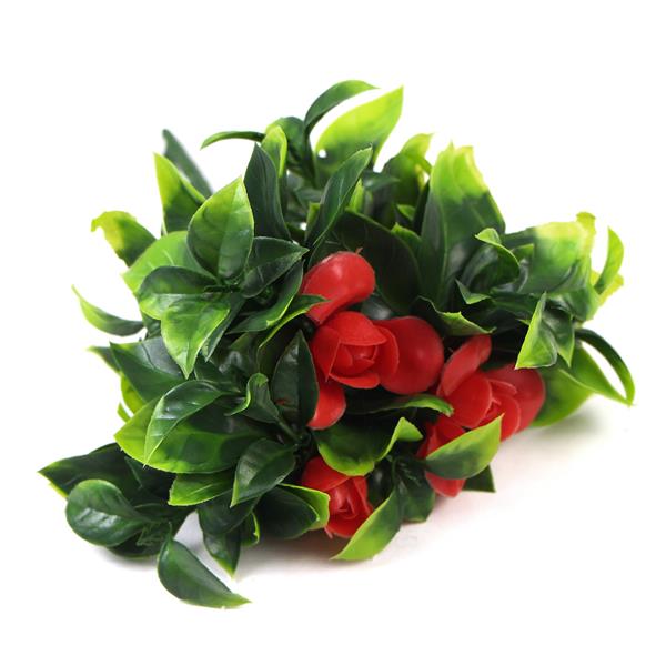 30cm UV Resistant Red Flower Bush Artificial