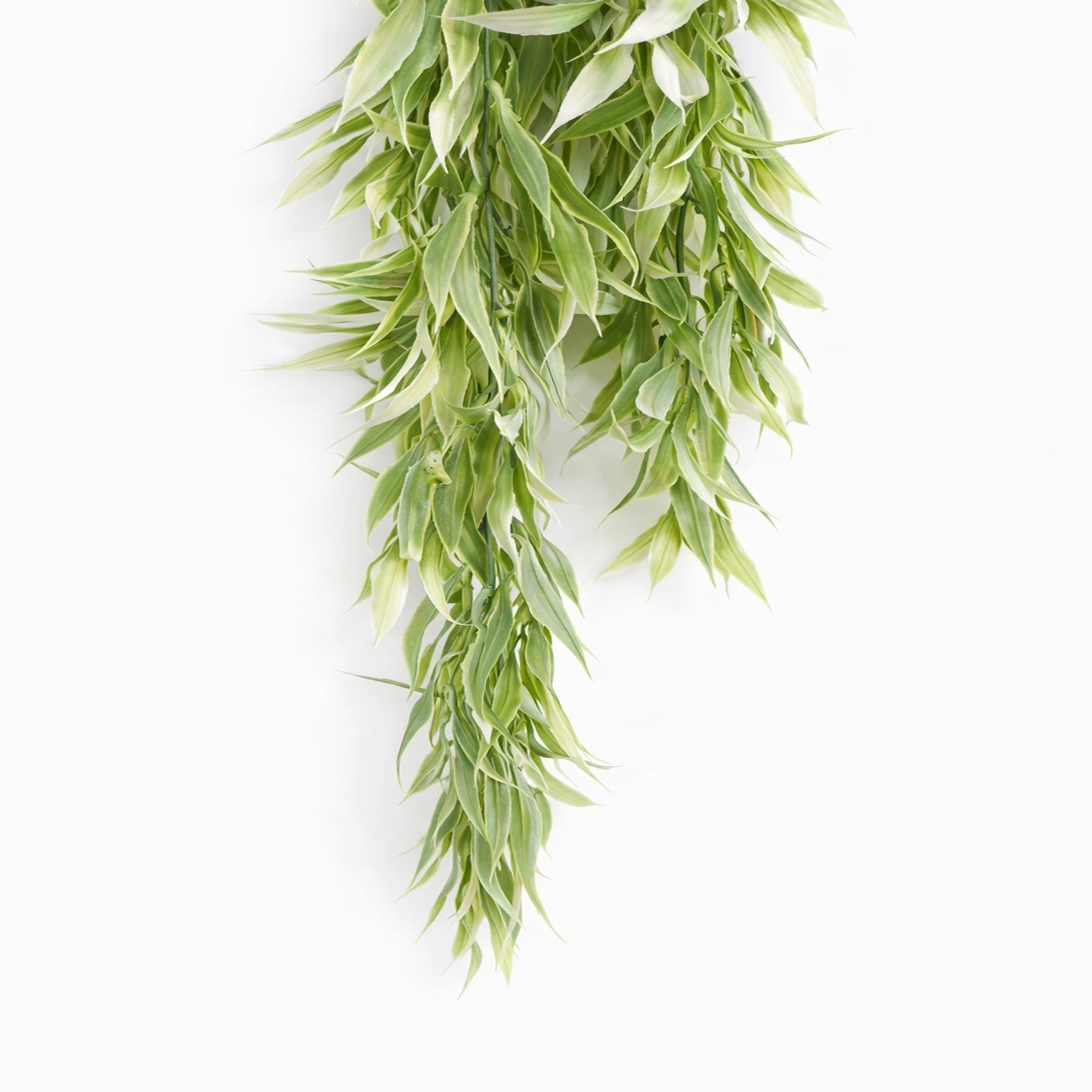 80 cm künstliche italienische Ruscus-Hängepflanze mit realistischem Laub – hellgrün