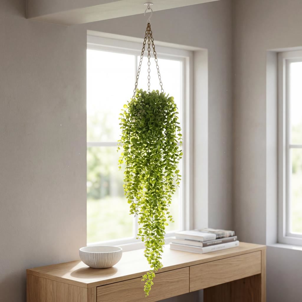 90cm Künstliche Hängepflanze Grün Kunstlaub Kaskadierend
