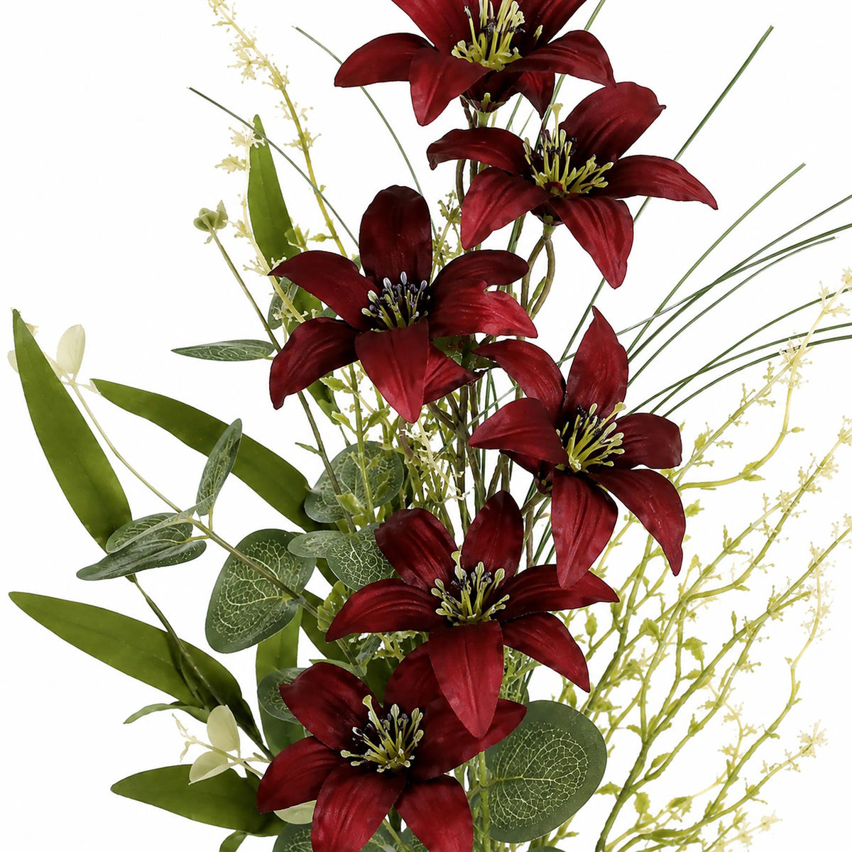 50cm Artificial Burgundy Lily Wildflower Bouquet