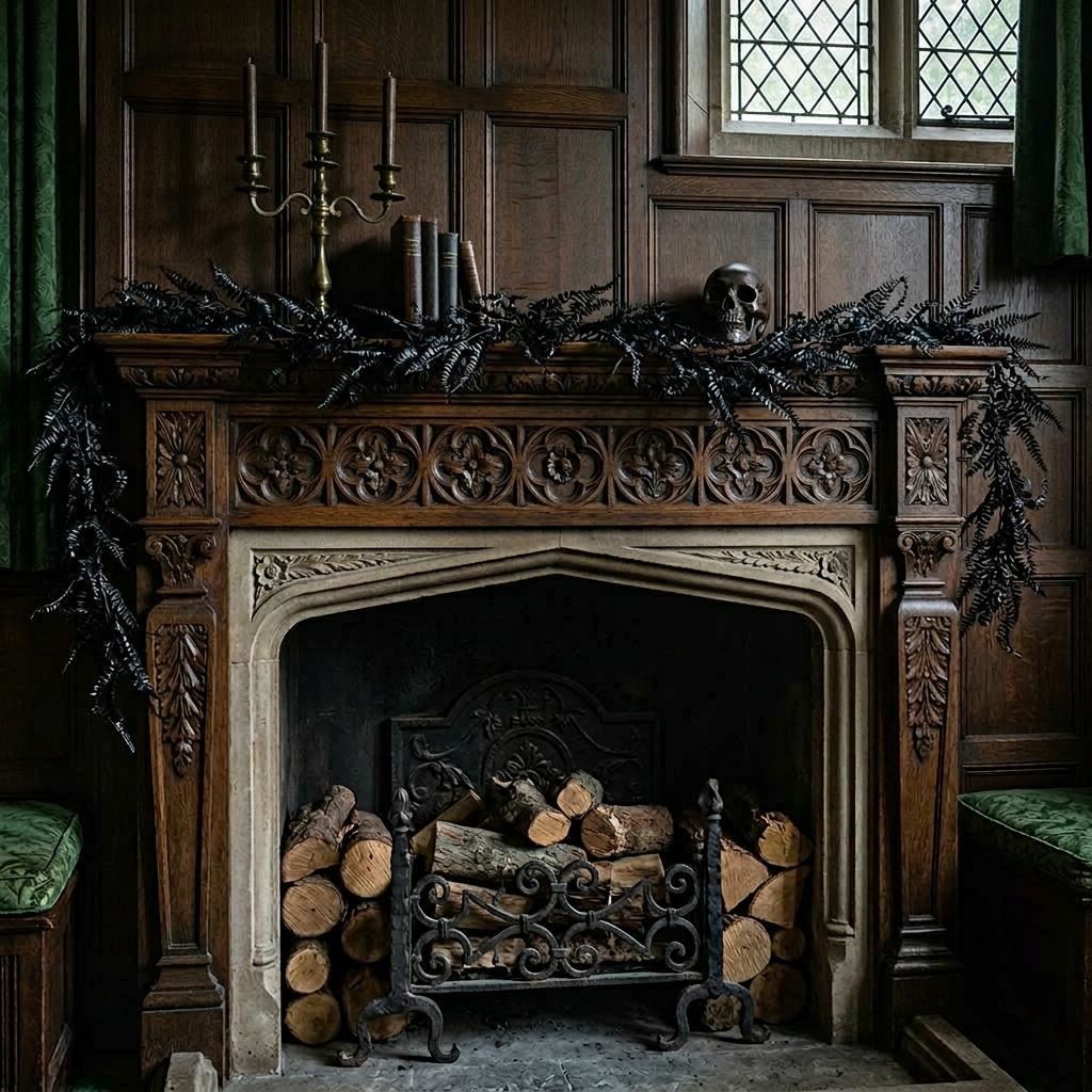 Guirlande de fougères artificielles noires de 180 cm - Décoration de feuillage suspendu