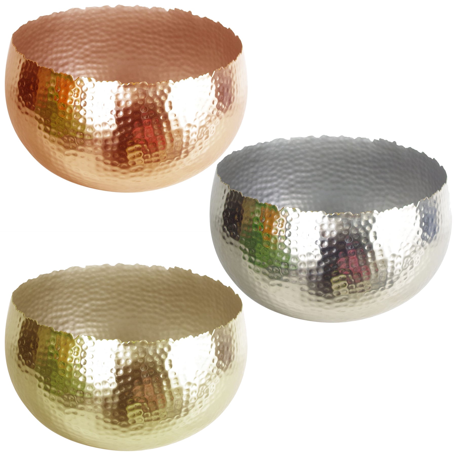 Leaf Large Metal Planter Hammered Handmade - Curvy Edge