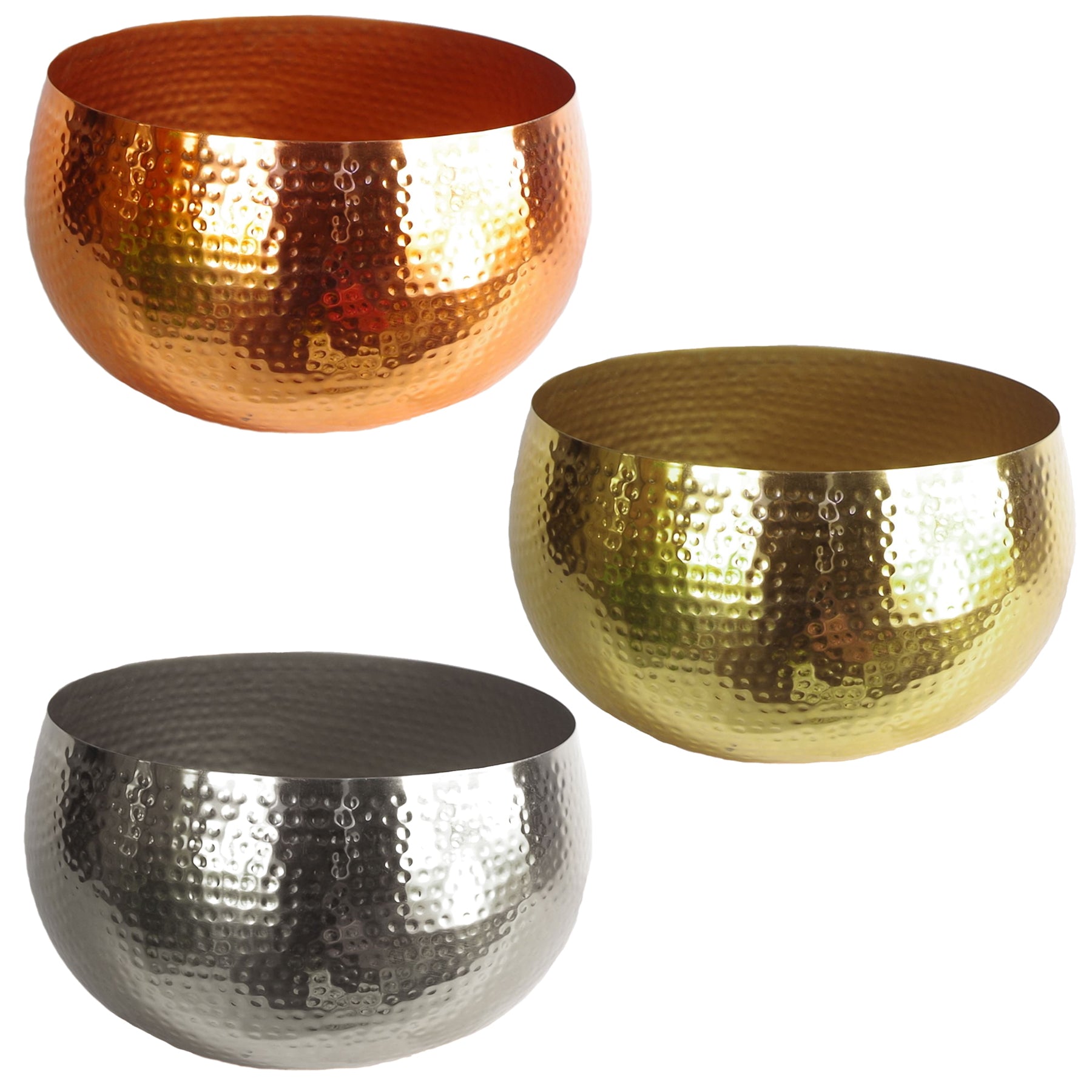 Leaf Large Metal Planter Hammered Handmade - Straight Edge