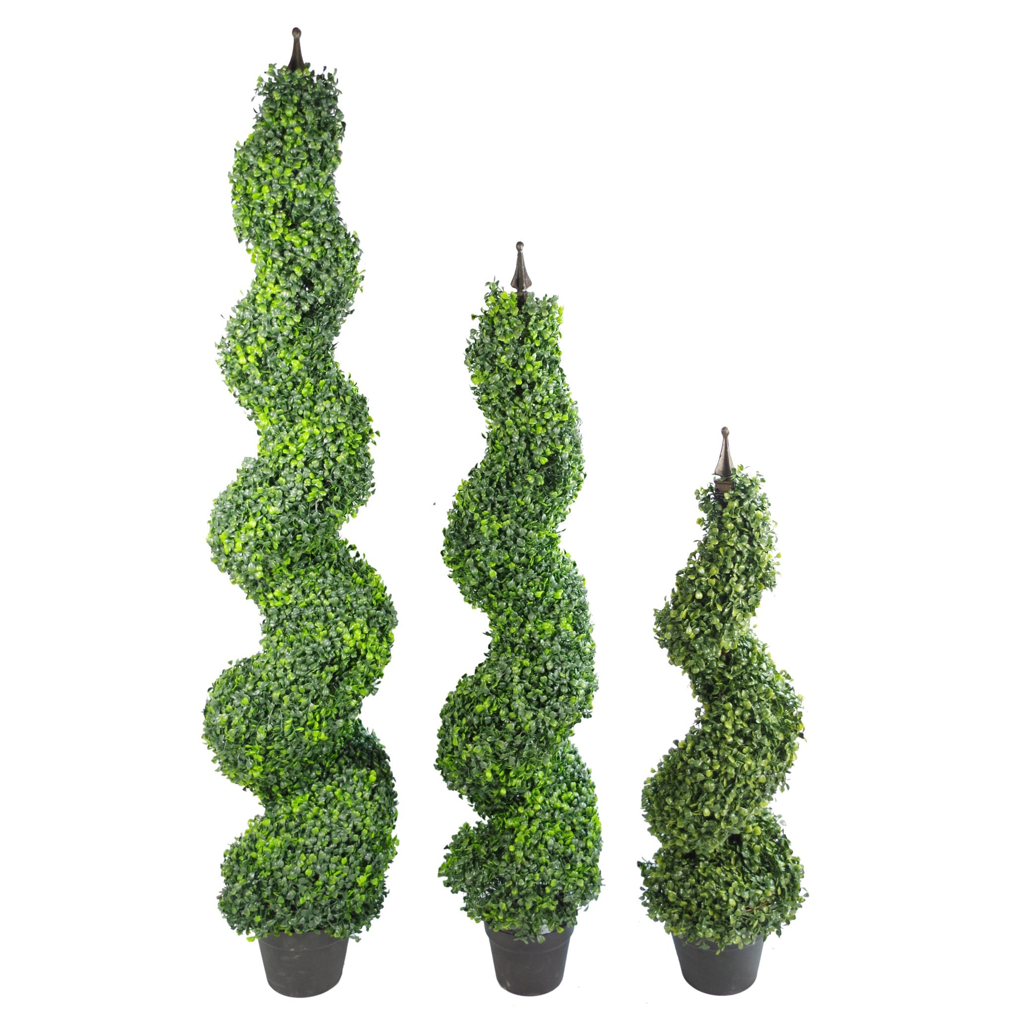 90cm (3ft) Tall Artificial Boxwood Tower Tree Topiary Spiral Decorative Top