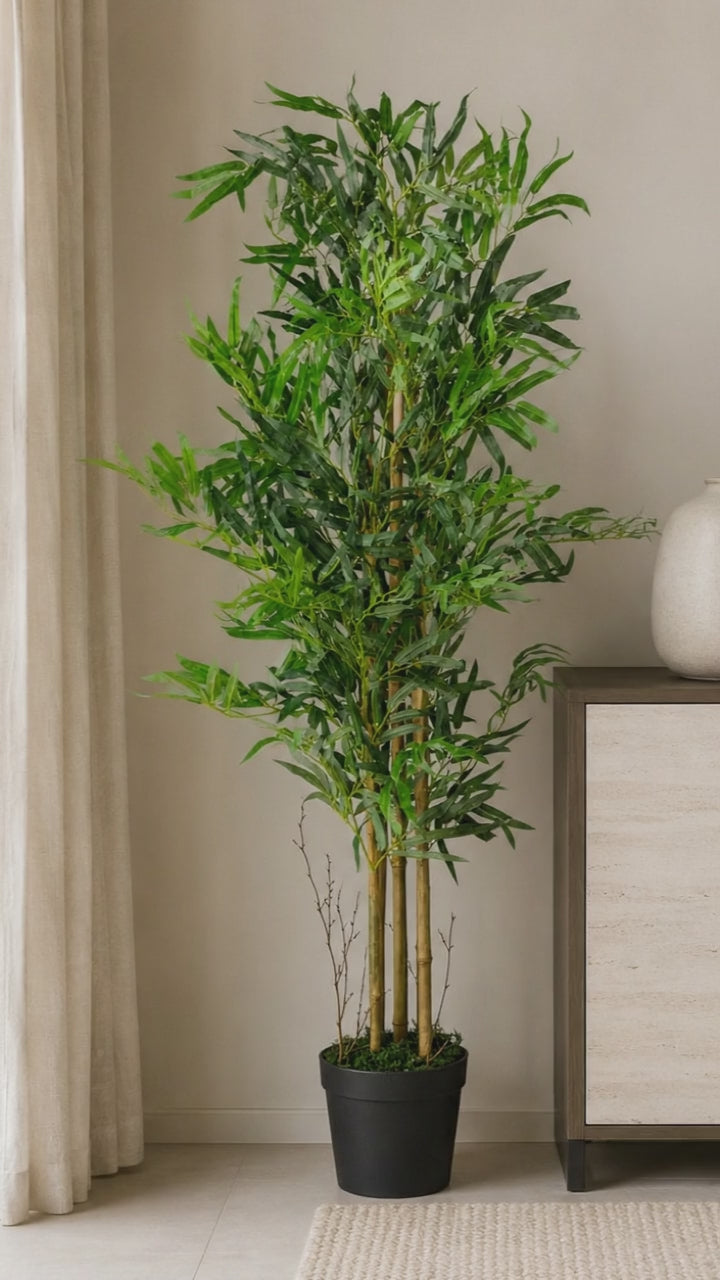 Load video: 120cm (4ft) Natural Look Artificial Bamboo Plants Trees